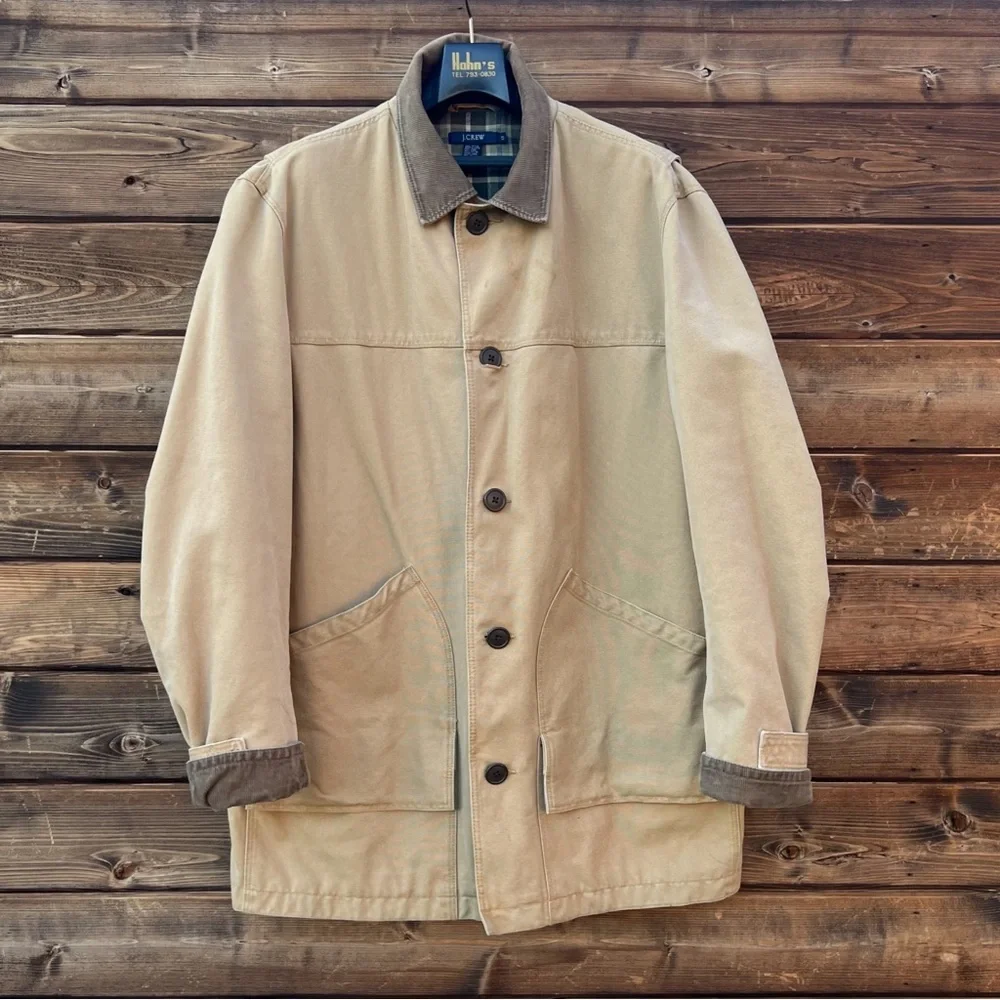 SOLD Mens vintage 90s khaki barn jacket|size Large Tall - Picture 8 of 11